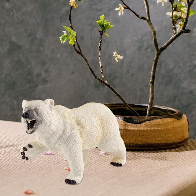 Figuras de animales de vida silvestre de juguete de oso realista, juguetes de baño, estatua de Animal educativa, simulación de aprendizaje, decoración Blanco Hugo Estatuilla de oso