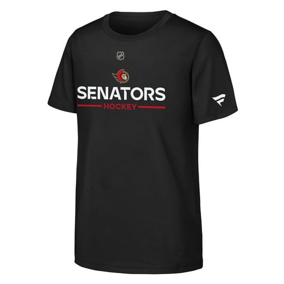 Youth Fanatics Black Ottawa Senators Authentic Pro Wordmark T-Shirt