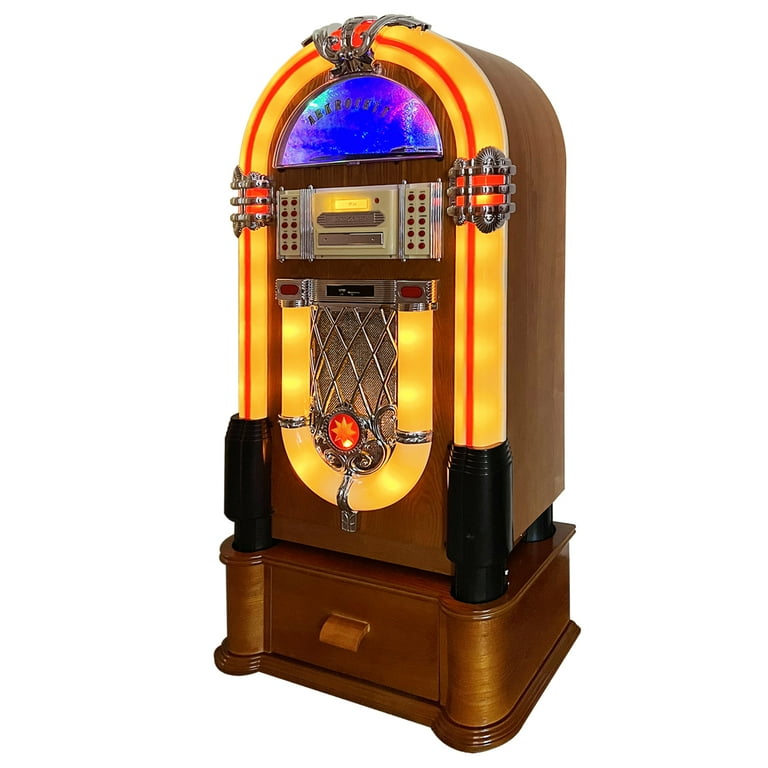 Arkrocket Taurus Vintage Vinyl Jukebox with Bluetooth, USB, SD, CD