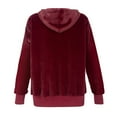 thumbnail image 5 of Women's Sweaters Winter Hooded Cardigans Button Up Cable Knit Coats Jackets Outerwear with Pockets Wine, XXXL, 5 of 6