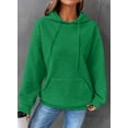 thumbnail image 5 of Eytino Womens Hoodie Casual Long Sleeve Solid Lightweight Pullover Tops Loose Hooded Sweatshirt with Pocket Green 2XL, 5 of 6