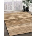 thumbnail image 2 of Ahgly Company Indoor Round Abstract Sandy Brown Abstract Area Rugs, 7' Round, 2 of 6