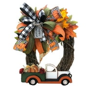 Firlar Farmhouse Pumpkin Truck Wreath Farmhouse Pumpkin Truck Wreath Harvest Autumn Natural Decoration