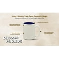 thumbnail image 3 of 10 Glossy Two-Tone Ceramic Mugs Set, 15 oz. - Stoneware, Smooth, Durable, C-handle - Blue, 3 of 5