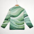 thumbnail image 6 of Sage Green Abstract Art Men's Stand Collar Sweater Long Sleeve Clothing Loose Fit Sports Sweater, 6 of 8