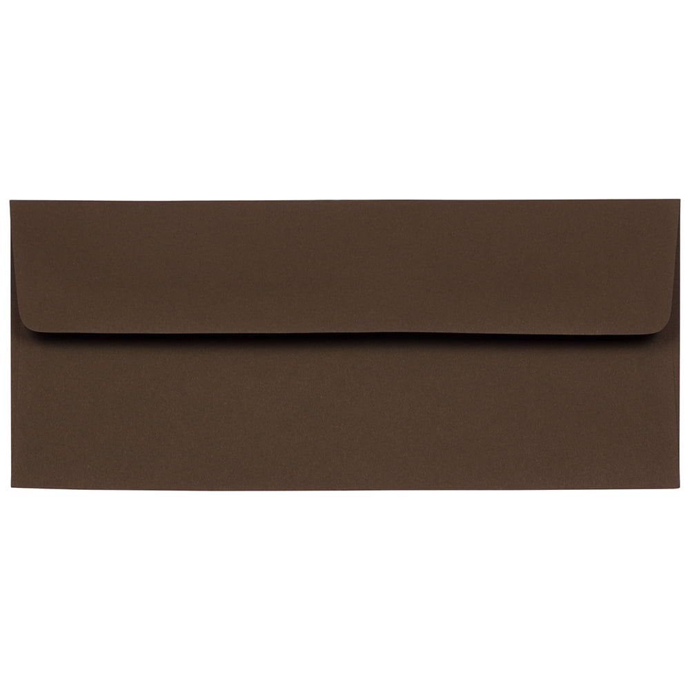 JAM 10 Envelopes, 4.1x9.5, Dark Brown, 50/Pack