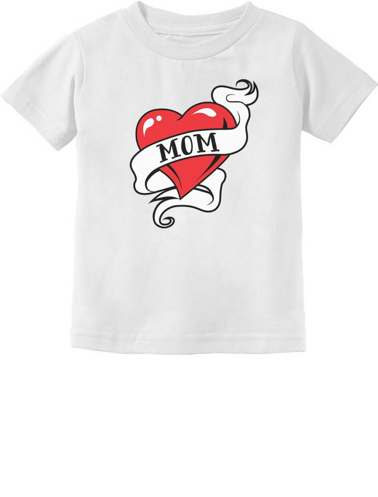 Mom Heart Tattoo Kids Toddler T-Shirt Tee Valentine's Day Mother's Day Mommy 