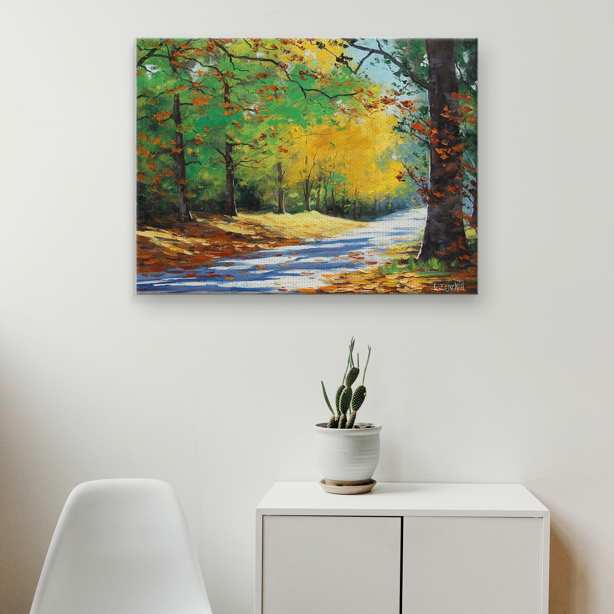 Masterpiece Art Gallery Vibrant Autumn Forest By Graham Gercken Canvas Art Print 30" x 40"