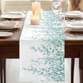 thumbnail image 3 of Table Runners 72 Inches Long Dress Scarves, Eucalyptus Leaves Farmhouse Kitchen Table Runner, Coffee Tablerunners, Turquoise Summer Botanical Weeping 14x72 Inch, 3 of 9