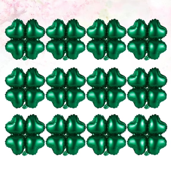 USHOBE 24Set Patricks Day Balloons Green Heart Shaped for Holiday Decorations