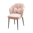 thumbnail image 4 of Sillón de tocador,Sillón de tocador moderno y cómodo para sala de estar en casa,Silla de escritorio de terciopelo Silla de juego de moda Dormitorio,Sillón decorativo con patas de Rosa claro, 4 of 8