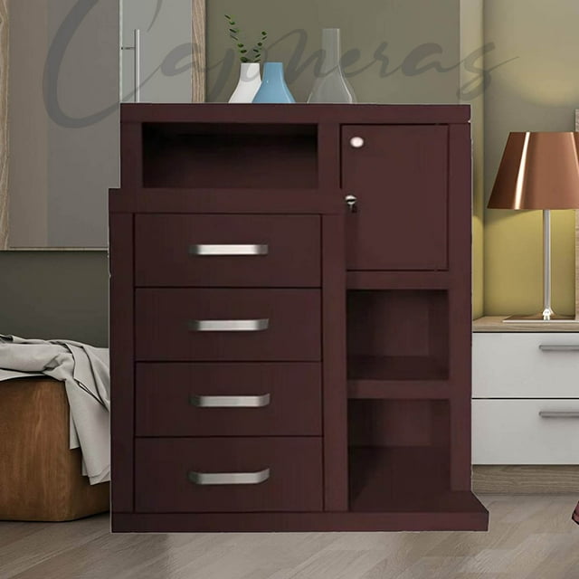 CAJONERA COMODA MUEBLE PARA RECAMARA ANAYANZY NOGAL R21 Muebles REINICIA 21 MUEBLES
