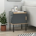 thumbnail image 2 of Costway 2 Pcs Table de Chevet Table d'Appoint avec Porte Armoire pour Salon Chambre, 2 of 10