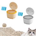 thumbnail image 1 of 2 Cubos De Arena Para Gatos Con Tapa Y Bolsas De Basura Para Animales Pequeños, 1 of 8