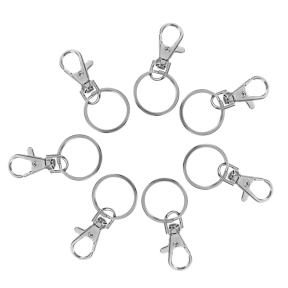 HEMOTON  40 Pcs Key Chain Making Kit Clips Rings Keychain Charm Silver