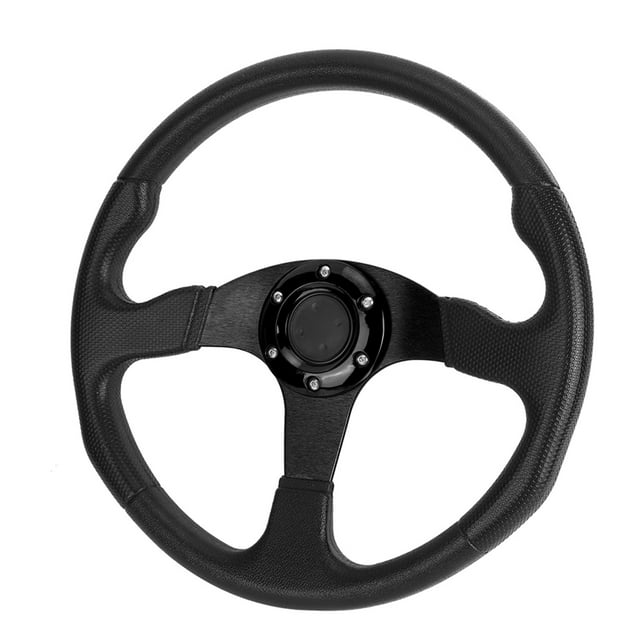 Volante de Carreras Autico, 14 Pulgadas/350 mm, 6 pernos, Cuero de Pu Y Aluminio, Volante para Juegos para Automóvil, Volante de Carreras Deportivo de Platón a la deriva
