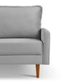 thumbnail image 5 of 69 Inch Wide Upholstered Two Cushion Sofa with Cambered Arms in Grey Velvet, 5 of 13
