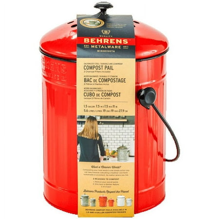 Behrens Indoor Composting Bundle, 1.5G Red Galvanized