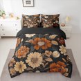 thumbnail image 2 of Homewish Rustic Flower Floral 7-Piece Twin Bedding Sets,Country Plant Bedding Comforter Set,Brown Orange Black Sheet Sets For Teens,Luxury Bedroom Decor Reversible, 2 of 8