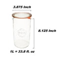 thumbnail image 2 of Tarro de vidrio WECK 974 1.5 L con tapa hermética para encurtir 54 oz, 2 of 9