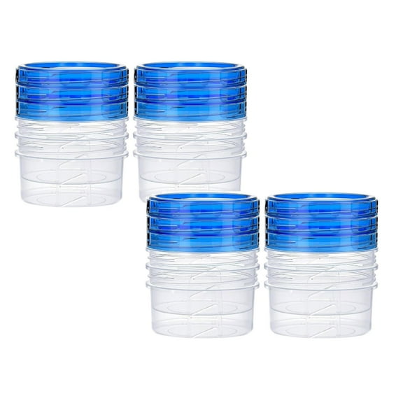 2 Set of 6 Freezer Storage Containers, Small Plastic Containers with Twist Top Lids, Reusable Round Food Storage Containers for Kitchen Meal Prep, Microwave Dishwasher Safe