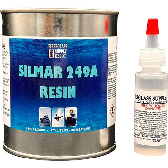Silmar 249A Surfboard Building and Repair Resin: 1 Pint with 15cc Hardener (MEKP)