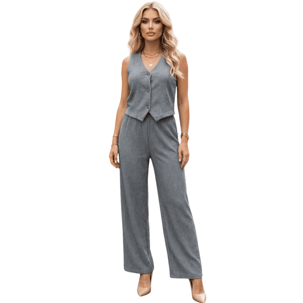 Conjunto de Mujer de Dos Piezas | Conjunto de Pantalón y blusa tipo Chaleco