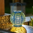 thumbnail image 3 of Luces decorativas para exteriores que funcionan con energía solar, lámpara de mesa de metal resistente al agua con un encantador diseño barroco, energía 100 % solar, pintura a prueba de óxido para la, 3 of 6