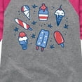 thumbnail image 3 of Instant Message - Fourth Of July Desserts - Toddler & Youth Girls Raglan Graphic T-Shirt, 3 of 5