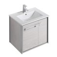 thumbnail image 3 of Fine Fixtures Oakville 24 in. W x 18 in. D x 33 in. H Wall Mounted Bathroom Vanity in Mild Grey Oak with White Ceramic Sink - Chrome hardware, 3 of 8