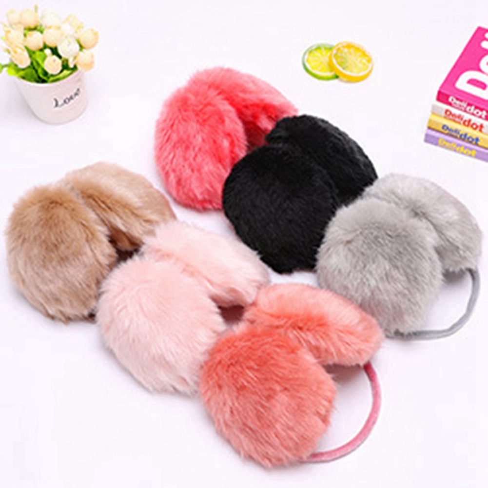 1Pcs Faux Fur Big Earmuffs Winter Warmer Thicken Plush Fluffy Ear Muffs