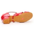 thumbnail image 4 of Sopiago Girls Ballroom Shoes Latin Dance Shoe Satin Salsa Low Heel Practice Dance Shoes Red,2.5 (Little Kid/Big Kid), 4 of 7