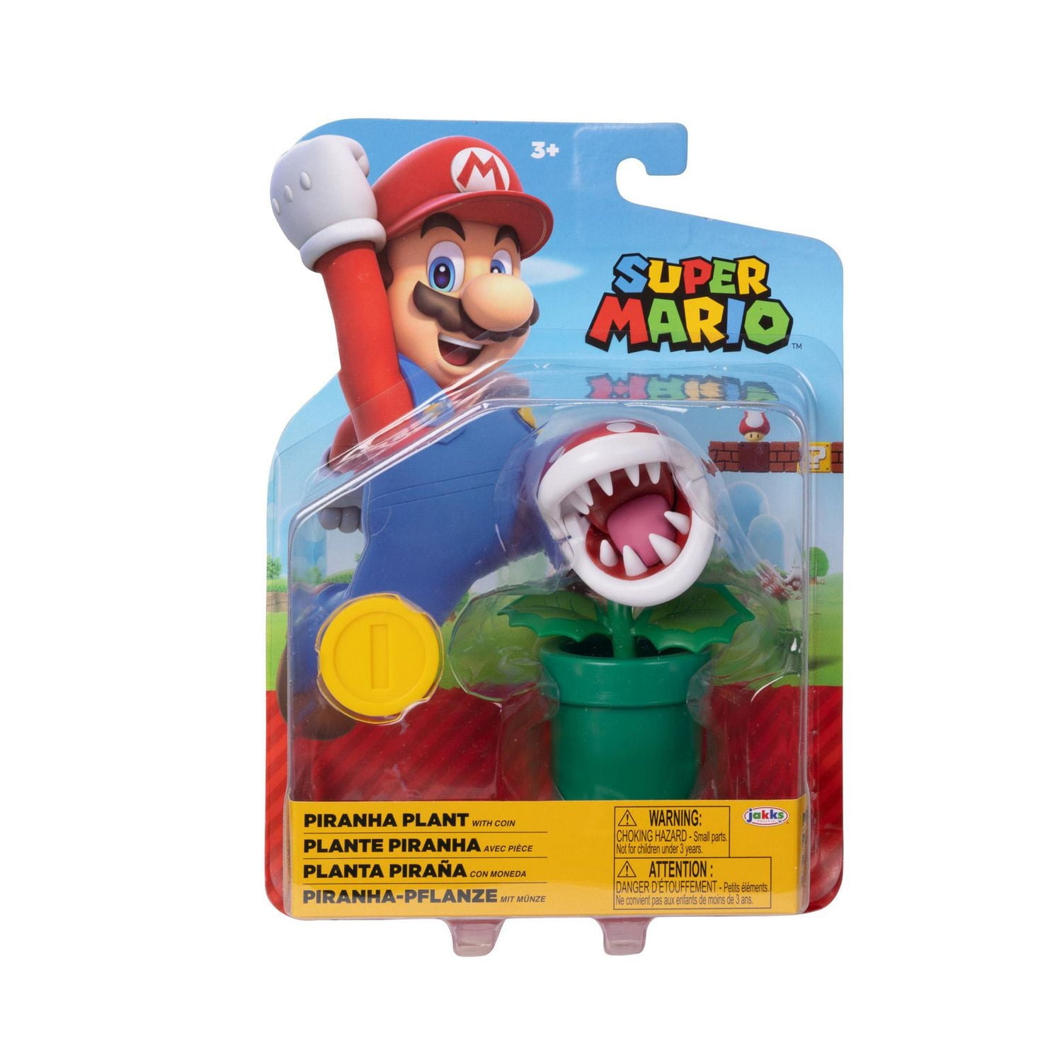 Super Mario 4 Inch Figure - Piranha Plant with Coin