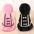 thumbnail image 6 of Dog Puppy Hoodie Dress, Fashion Cute Bow-knot Decor Soft Skin-friendly Cozy Flannel Plush Winter Warm Windproof Skirt Coat Pet Clothes Costume for Small Medium Large Dog Daily Wear, 6 of 8