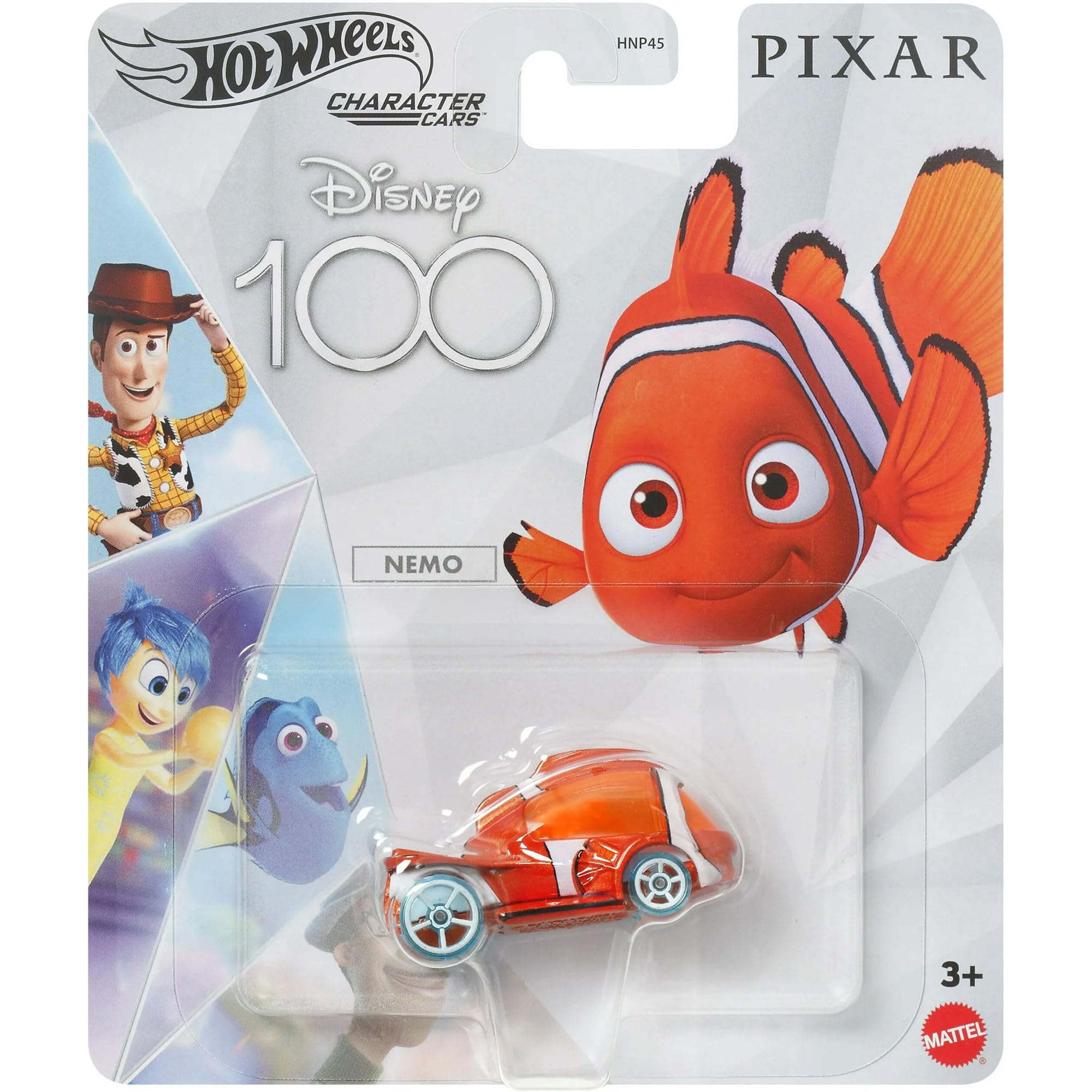 Hot Wheels Disney 100 Pixar Character Cars, Finding Nemo Crush and Nemo Die-Cast Vehicles, Collectible Toys, Ages 3+