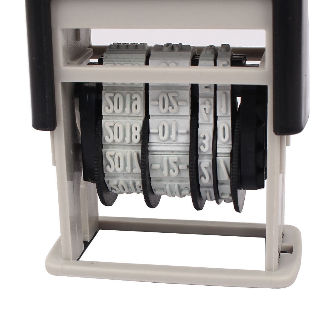Unique Bargains Office 2018~2029 Year Rubber Band Wheel Numbering Date Stamp Black Gray
