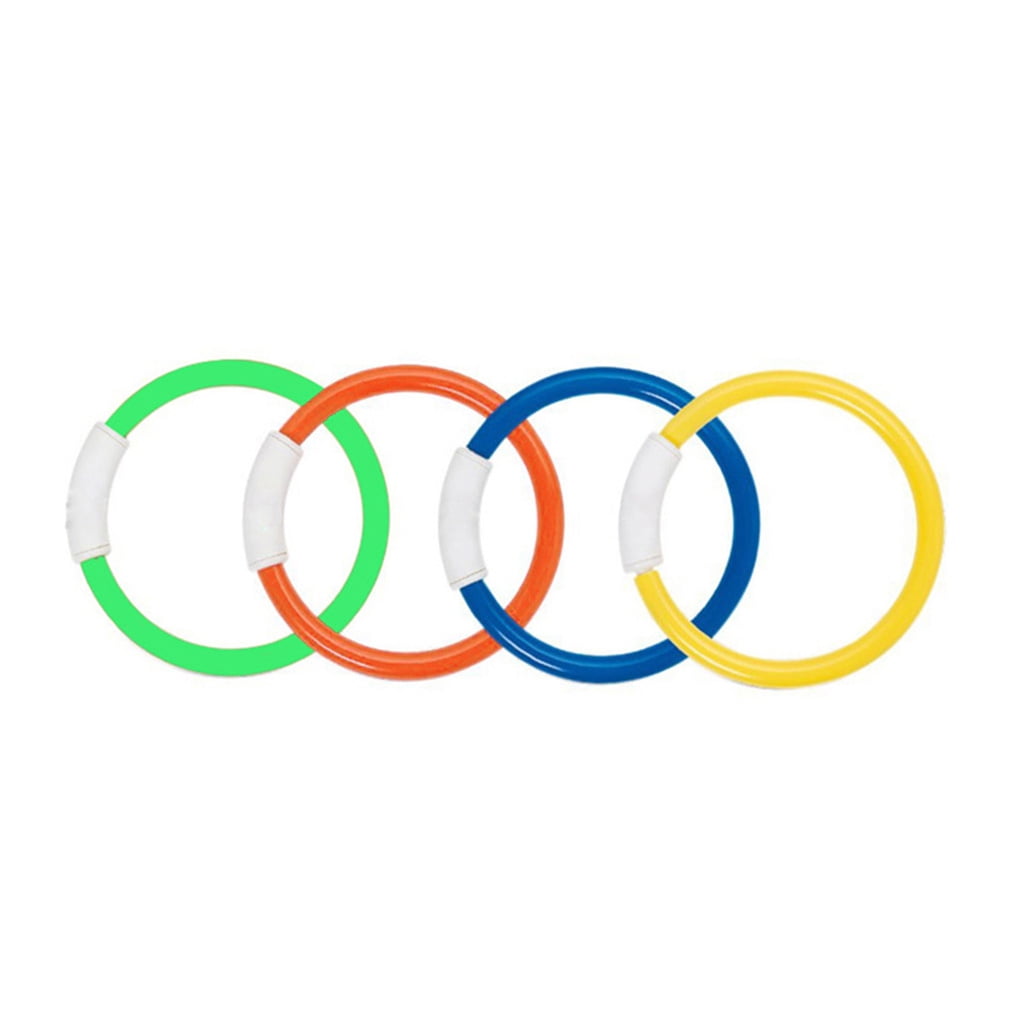 ROBOTGXG 4pcs Colorful Diving Rings Plastic Swimming Pool Fun Underwater Ring Loaded Throwing