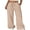 Light French Beige, variant on DOKOTOO Palazzo Pants for Women Wide Leg Elastic Waist Linen Pants Casual Loose Lounge Beach Trousers with Pockets