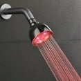 LED Shower Head Temperature 3 Color Changing Square ABS Finish 12 Leds