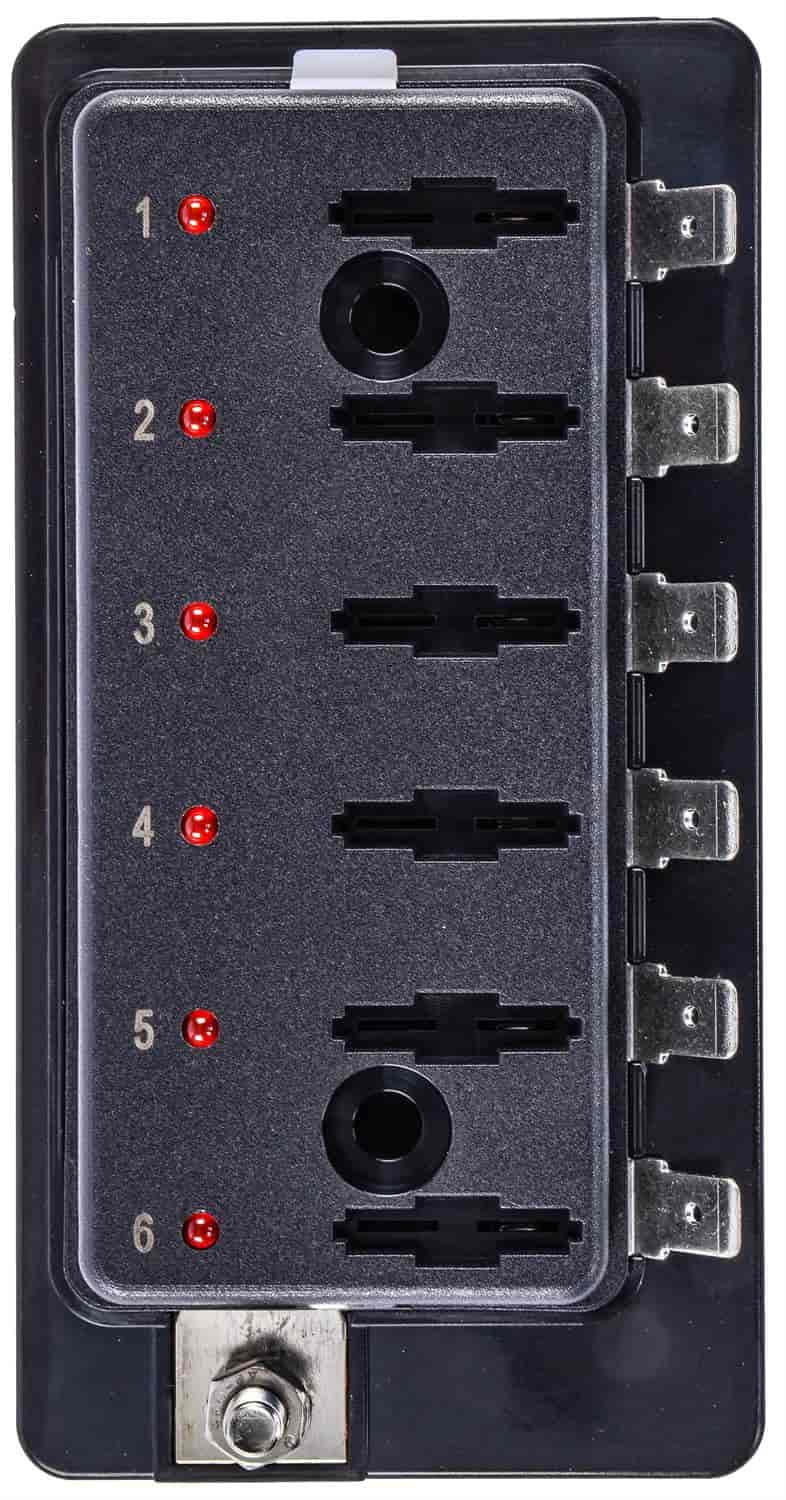 Buy JEGS 10452 Standard Fuse Block with LED Indicators [6Pole] Online