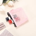 thumbnail image 4 of 1 Pc Bolsa de Cosméticos Portátil para Mujeres para Vacaciones, Viajes de Negocios, Gimnasio, Malla de Nylon Rosa-S, 4 of 4