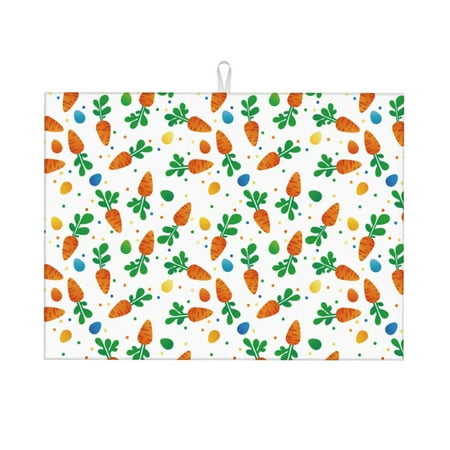 

Kdxio Cute Carrot for Dish Drying Mat 24*18 inch Absorbent Dish Drainer Kitchen Counter Large Size Dish Drying Pad for Countertops Draining Racks