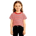 thumbnail image 2 of LYHaoo Boys Classic Striped Crewneck Tee For Kids Comfortable Casual Short Sleeve Top For Boys Summer T Shirts,Sizes 13-14 Years, 2 of 7