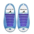 thumbnail image 1 of Guardurnaity 16x Cordones sin atar para niños y adultos Cordones de silicona elegantes y duraderos Fácil de atar Agarre único Accesorios de calzado Morado 16 piezas, 1 of 5