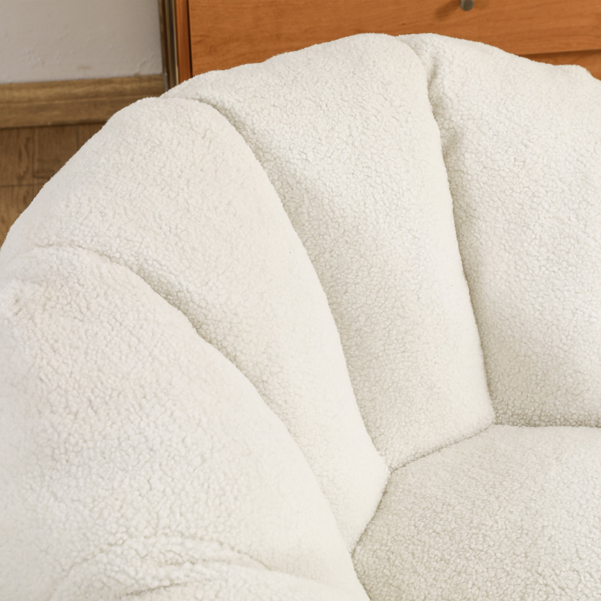 Jopath Bean Bag Chair for Adults and Kids,Oversized Bean Bag Sofa with Armrests Stuffed High-Density Foam,Lazy Sofa Floor Sofa for Living Room Bedroom,White