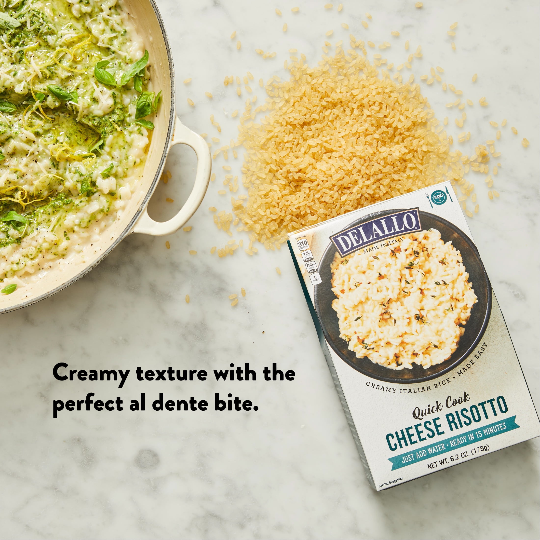 DeLallo Quick-Cook Cheese Risotto, Rice Mix, 6.2 oz Box, (3 Pack)