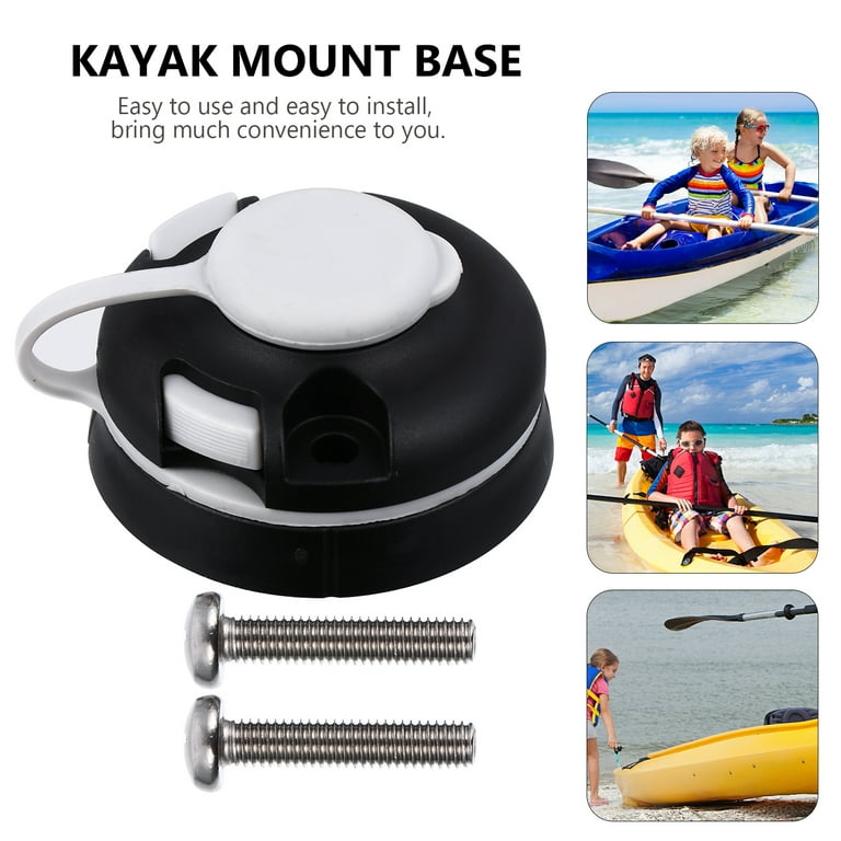 Kayak Rod Holder Bracket Yacht Accessory Round Base with Screws Accessories Supplies, Size: 6X6X3CM, Other