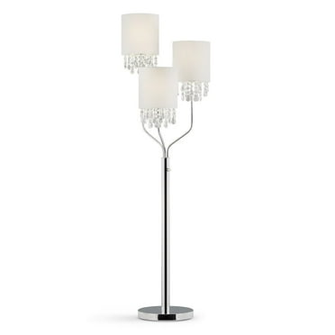 HomeGlam 68" High 3-Light Crystal Pendants Floor Lamp