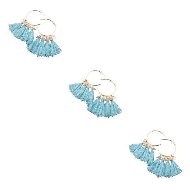 Pendientes Minnieouse Abanico Bohemio Azul Lago Type1 NO1