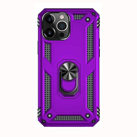 Shockproof iPhone 14 Cover Built-in 360° Rotate Ring Stand Phone Cover Case for iPhone 14 6.1", Purple